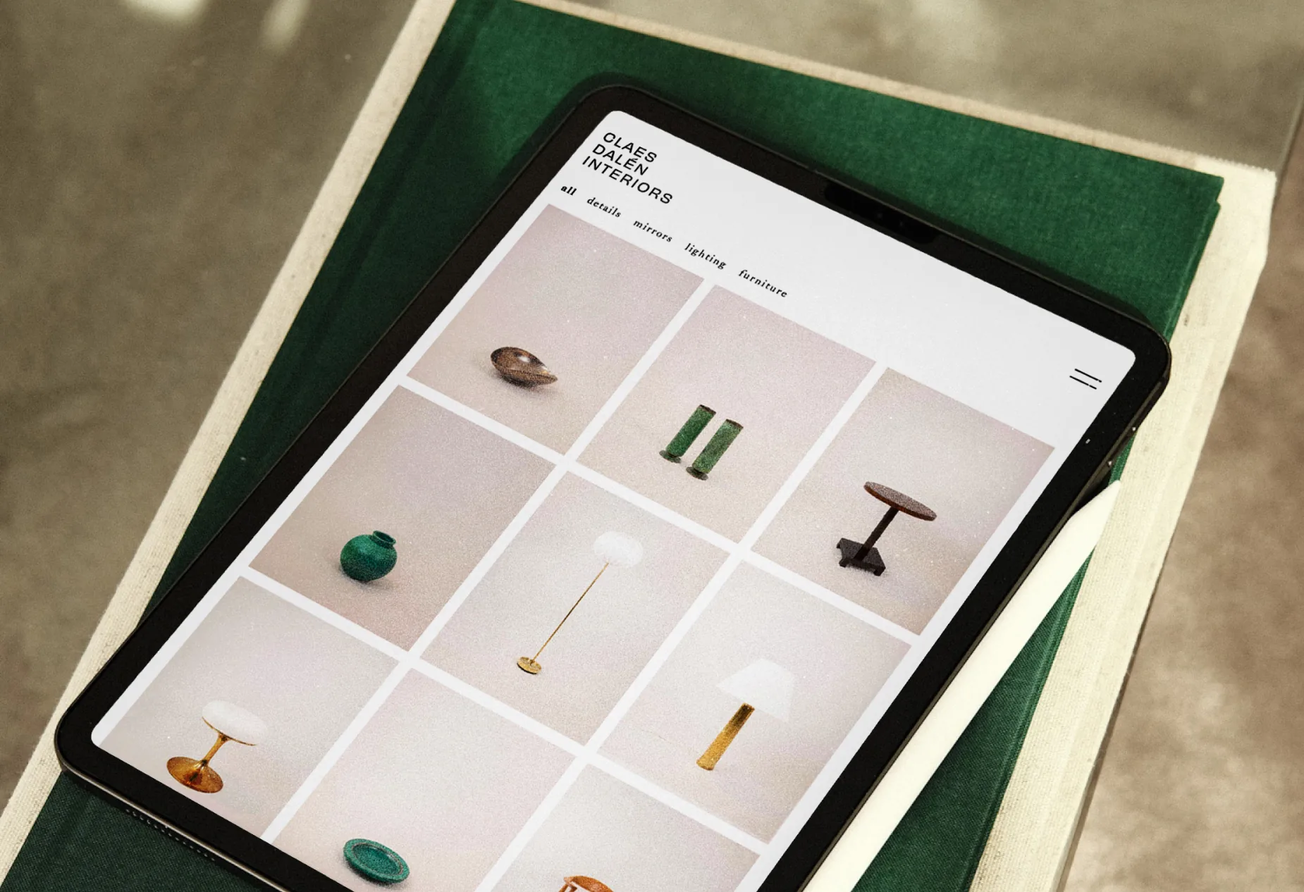 iPad mockup of the Claes Dalén website